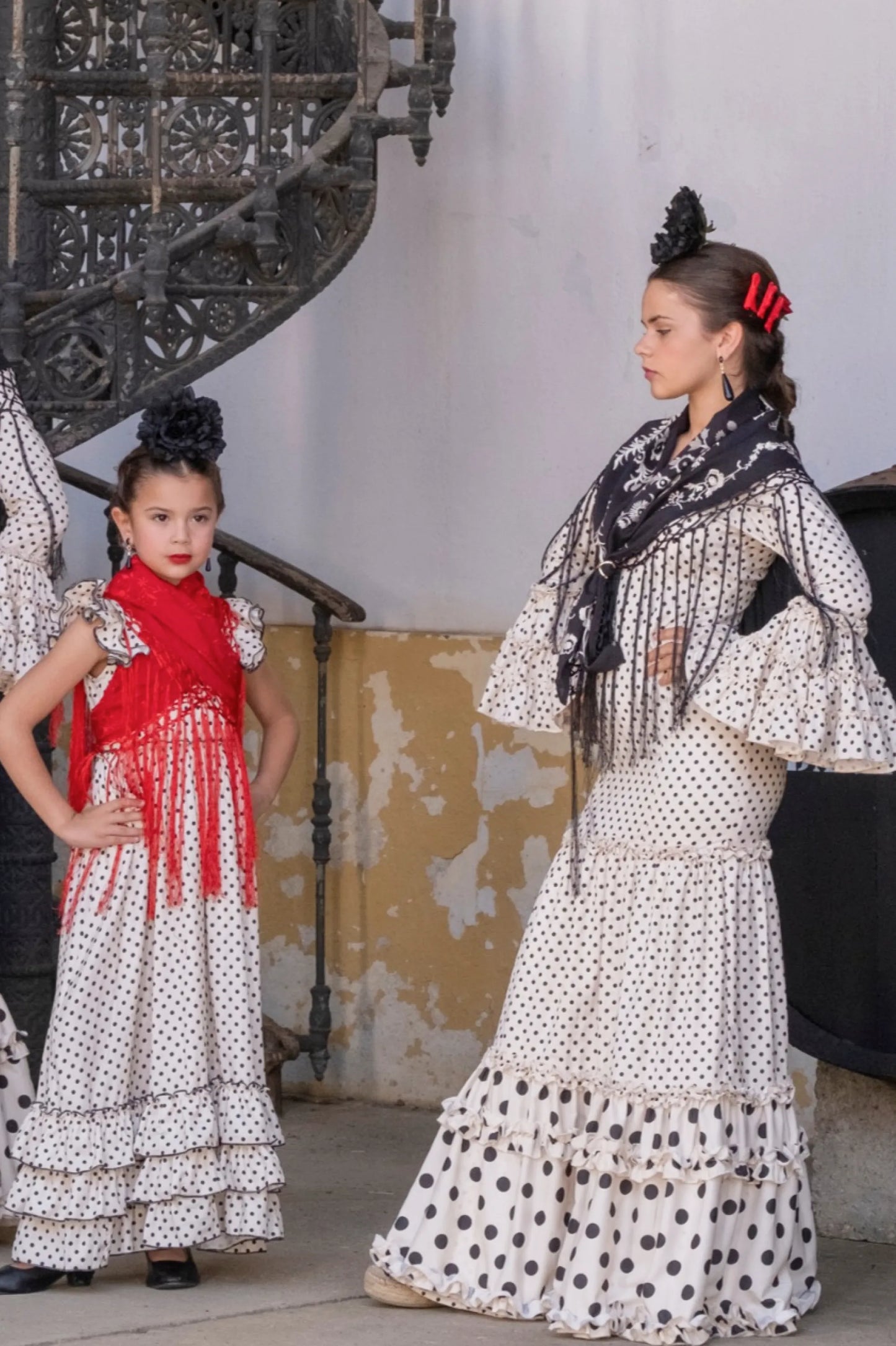 Pose Flamenco Dress - White & Black for Teens