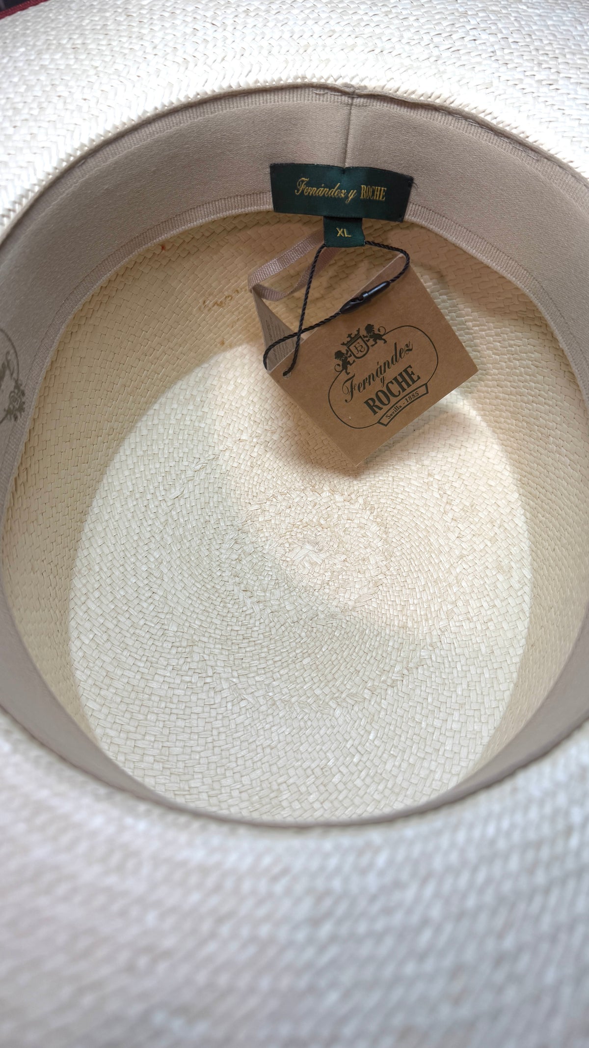 "Fernández y Roche" Authentic Panama Bolero Hat with Red Ribbon Hatband