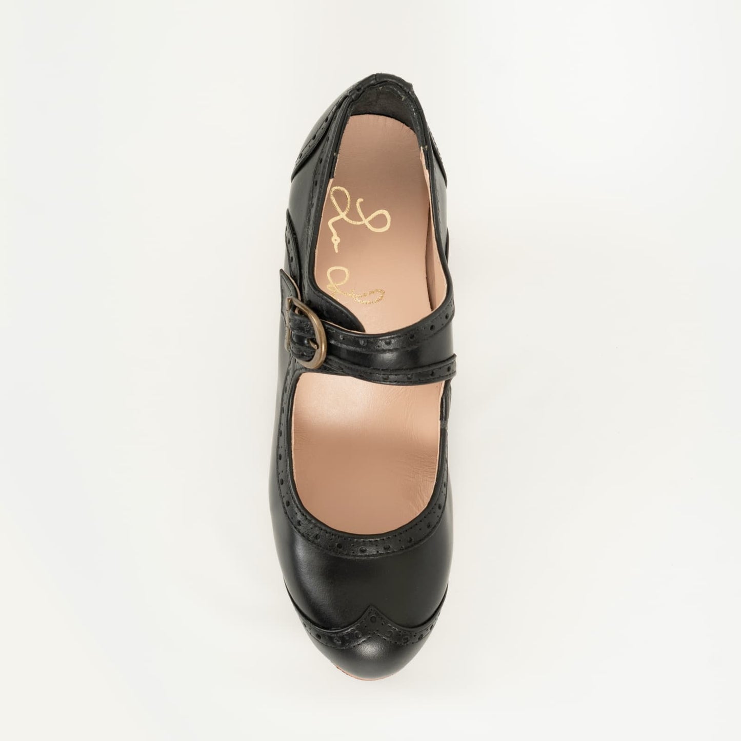 Professional Flamenco Dance Shoes "La Lupi" model A in black leather.