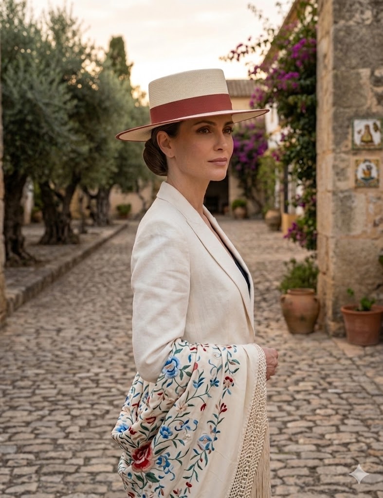 "Fernández y Roche" Authentic Panama Bolero Hat with Red Ribbon Hatband