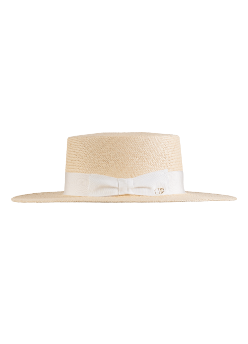 "Fernández y Roche" Authentic Panama Bolero "Adele" Hat with Off-White Ribbon Hatband (Copy)